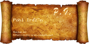 Pohl Irén névjegykártya